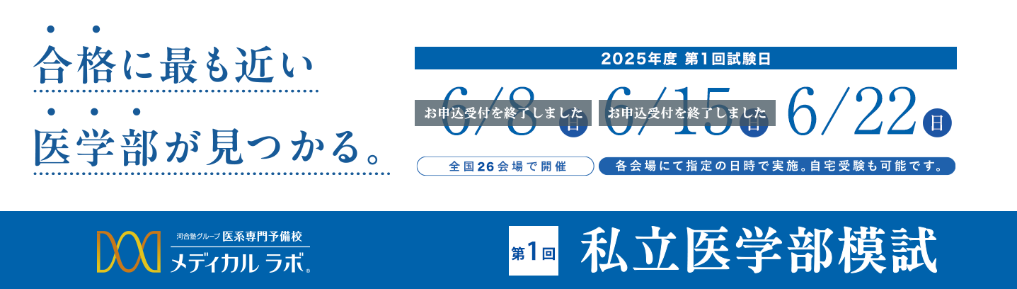 偏差値だけで、合格可能性を判定しない。メディカルラボ私立医学部模試
