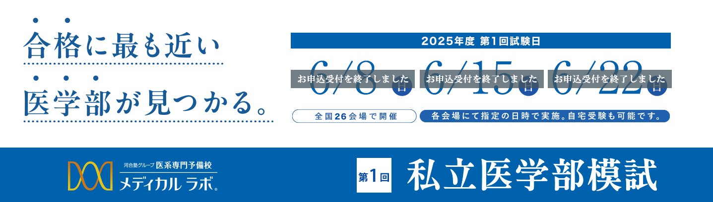 偏差値だけで、合格可能性を判定しない。メディカルラボ私立医学部模試