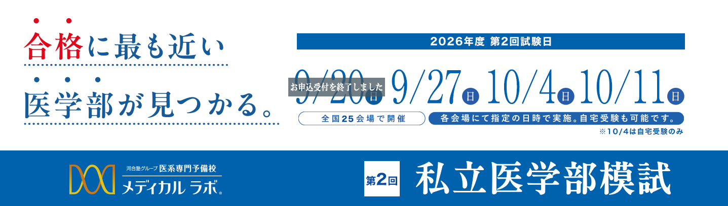 偏差値だけで、合格可能性を判定しない。メディカルラボ私立医学部模試