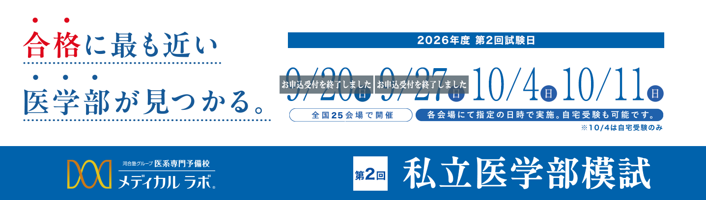 偏差値だけで、合格可能性を判定しない。メディカルラボ私立医学部模試