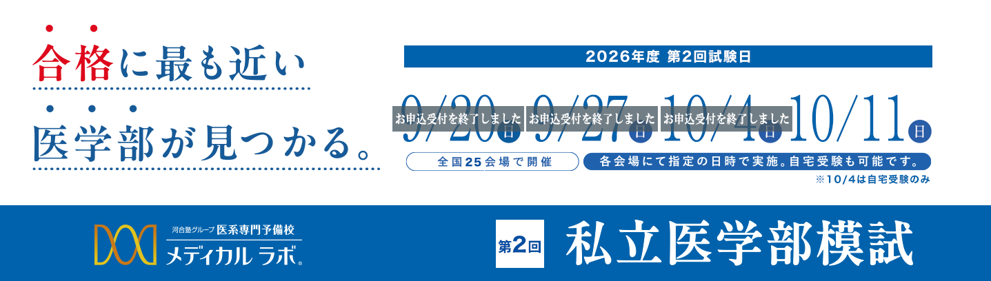 偏差値だけで、合格可能性を判定しない。メディカルラボ私立医学部模試