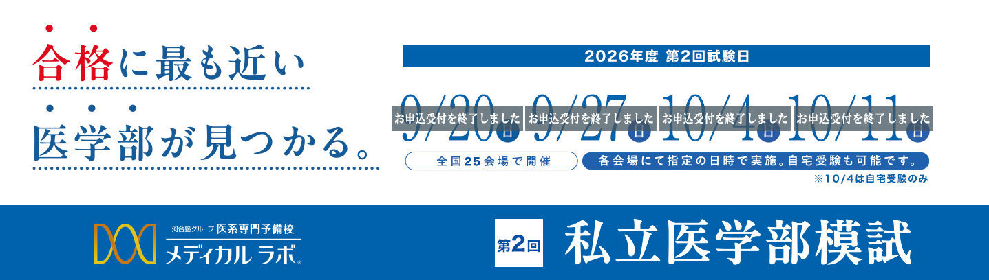 偏差値だけで、合格可能性を判定しない。メディカルラボ私立医学部模試